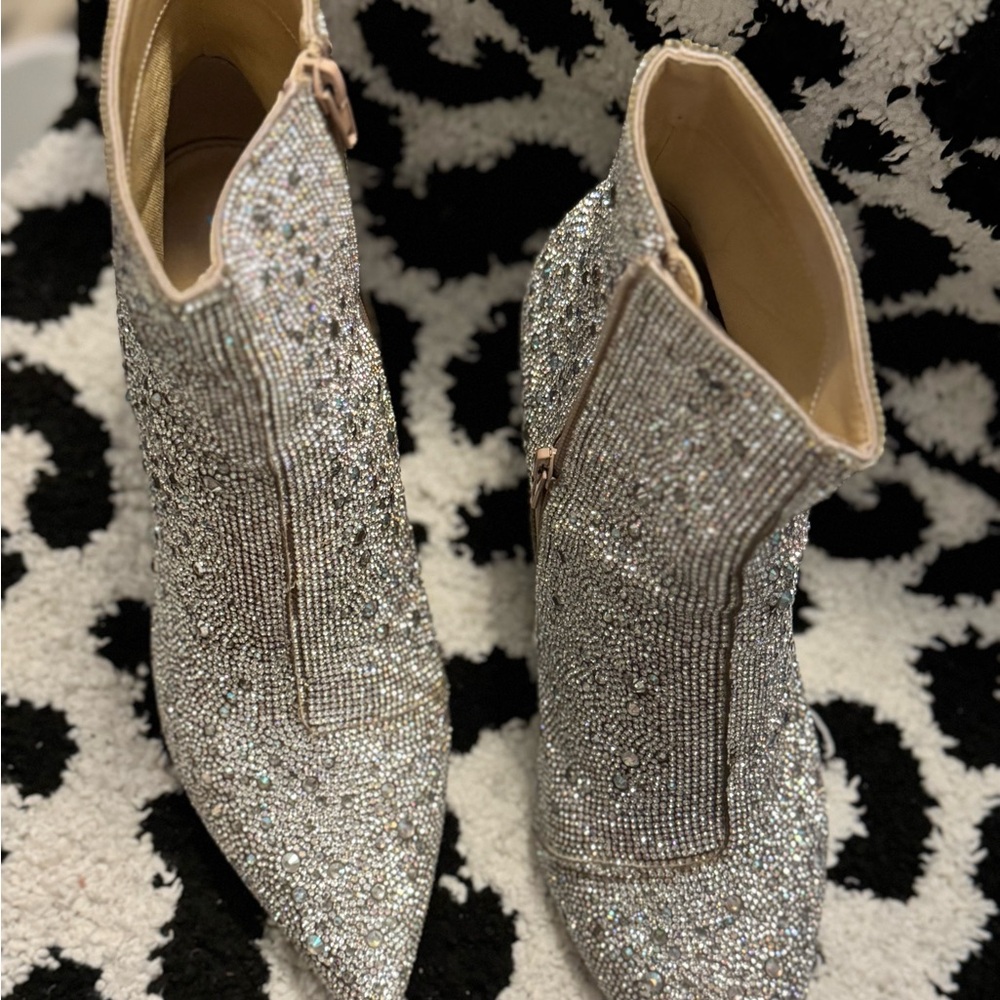 Betsey Johnson Sparkle Booties sz 11 - Picture 3 of 9